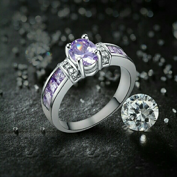 Purple Tourmaline Channel Set Ring 18k Gold