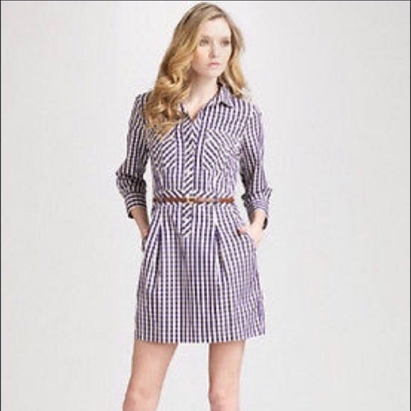 Theory plaid shirt dress