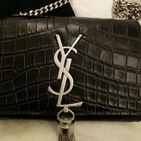 Croc Embossed Small YSL Kate Monogram tassel bag - Picture 2 of 2