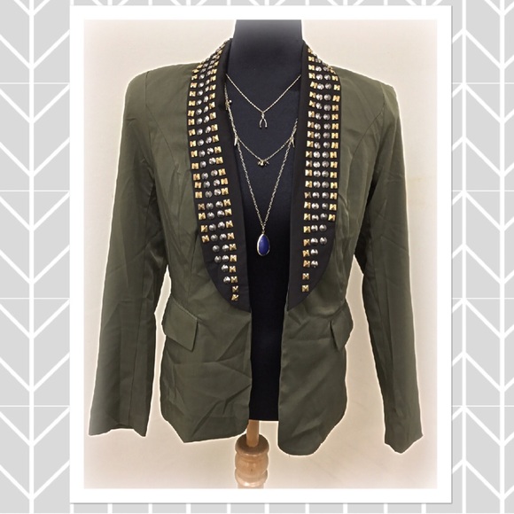 Olive green casual Blazer