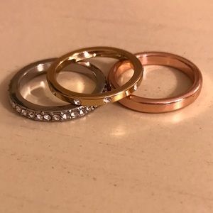 Size8- Set of Three Pave Coach Rings F99552