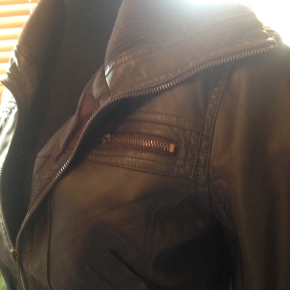 Faux Leather Bomber Jacket
