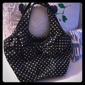 Kate Spade Black Nylon Polka Dot "Tate"