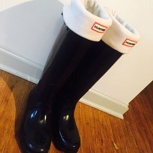 Hunter Boots with socks