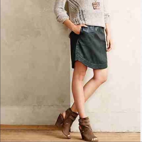 Anthropologie faux leather skirt. By mauve.
