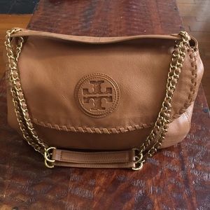 Authentic Tory Burch Marion Leather Saddle Bag