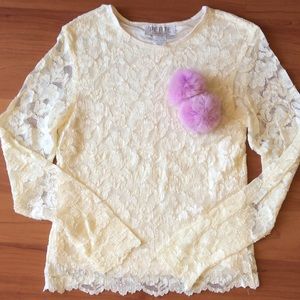 New! Ivory color Laces Long Sleeve Top