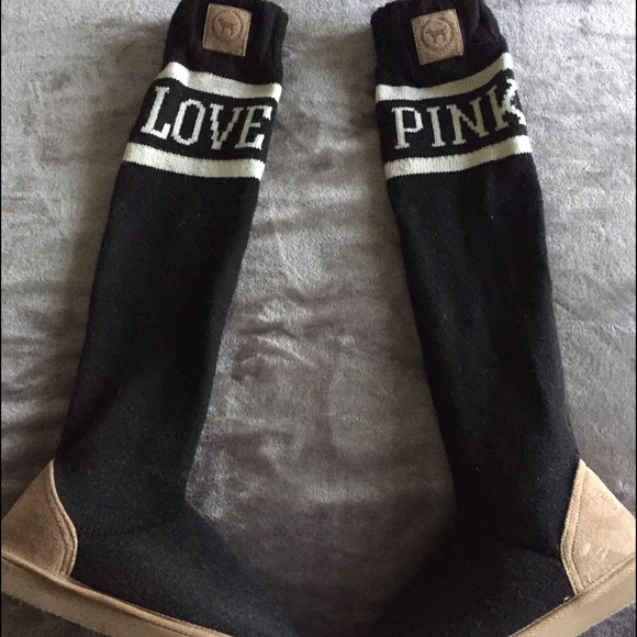 VS PINK tall sock boots