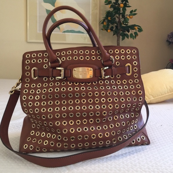 Michael Kors grommet leather handbag