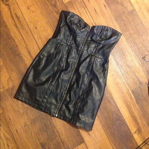 Divided vegan leather dress