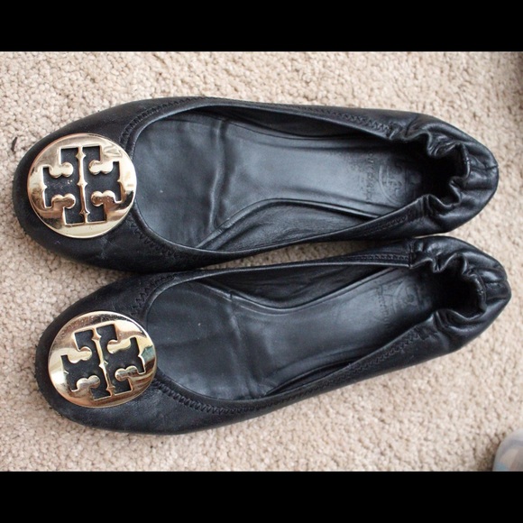 Tory Burch Black Flats - Picture 1 of 3