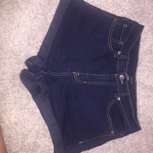 Dark high waisted jean shorts Forever21