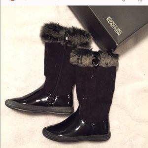 Final$ Kenneth Cole Girls 8T Boot Patent/Faux Fur