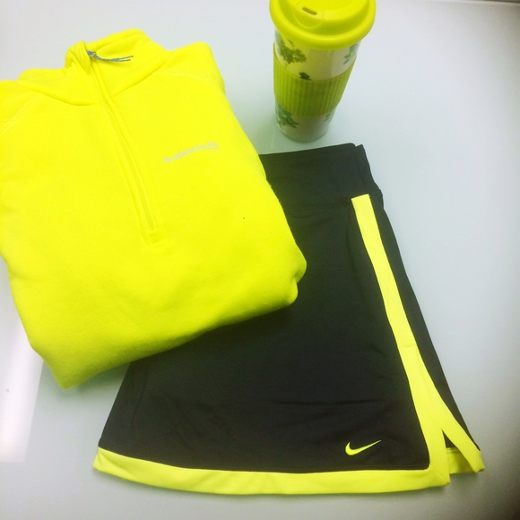 Nike Dresses & Skirts - NWT Nike Border Skirt in Neon Yellow and Navy