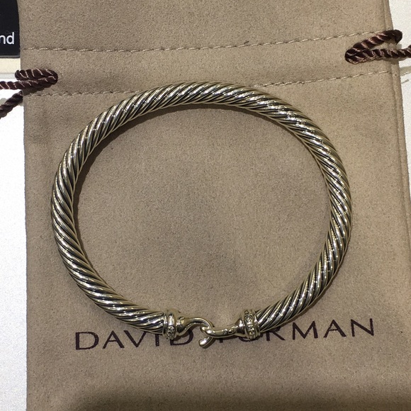 Cable Buckle Bracelet with Diamonds, 5mm