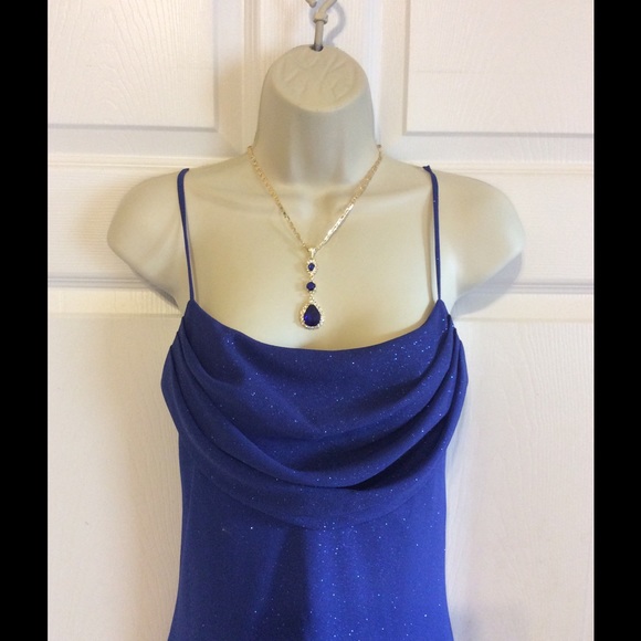 Beautiful sparkling royal blue evening gown