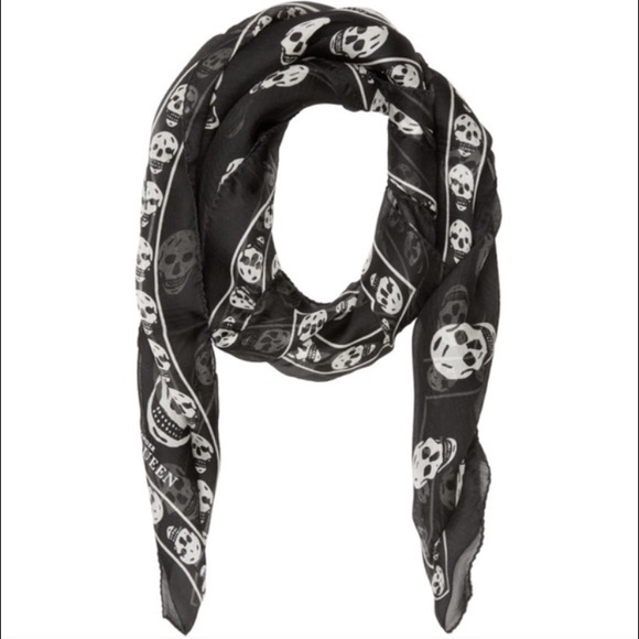 Alexander McQueen Skull Print Silk Scarf