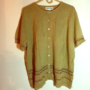 Beaded and embellished knit top. Size 2X
