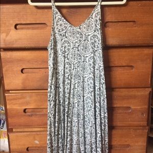 Mandala black and white midi dress