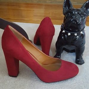 Scarlet Block Heel Pumps