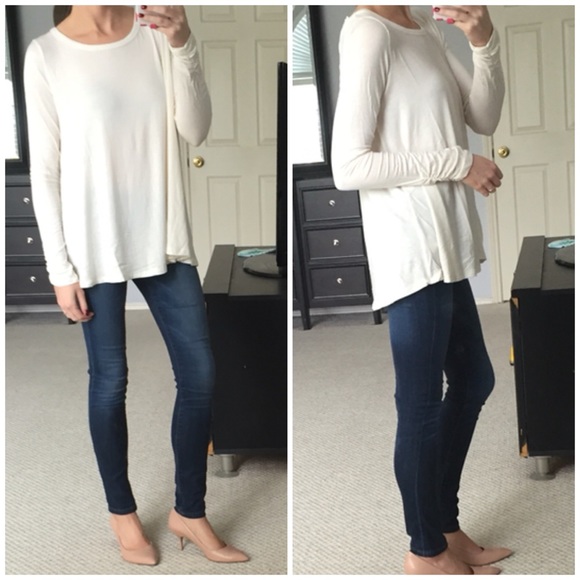 LAST ITEM▫️Soft Ivory Lace Up Back Long Sleeve - Picture 2 of 4