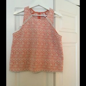 *SOLD*coral/ creme structured top