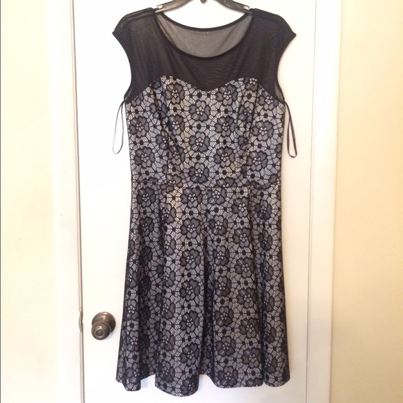 Black Dress with Lace Detail (NWOT)