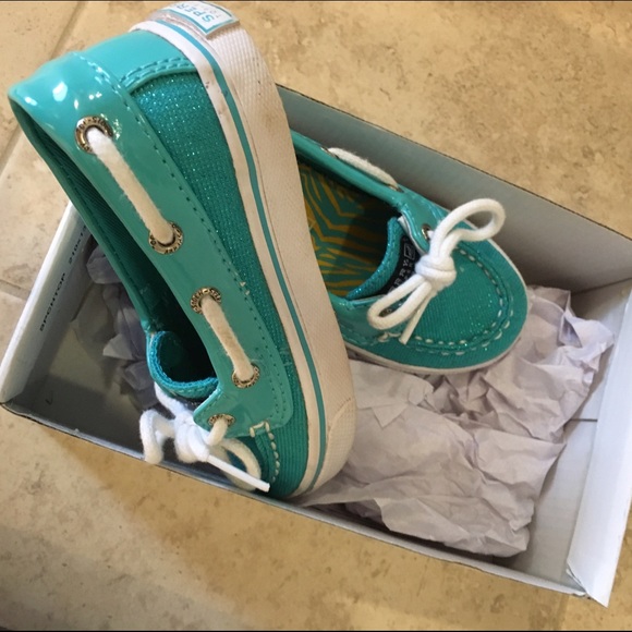 Sperry Topsider Turquoise Sparkle Boat Shoes