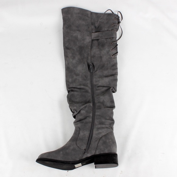 Grey Tall Slouchy Over the knee boot - Picture 2 of 3