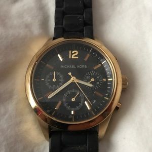 Michael Kors black and gold watch