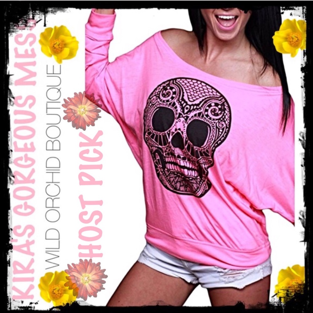 🌹HOST PICK🌹BNWT Off Shoulder Skull  Batwing