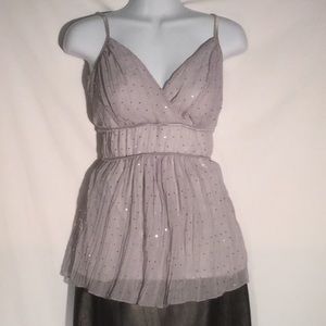 Torrid silver disco dot tunic-Grecian goddess top