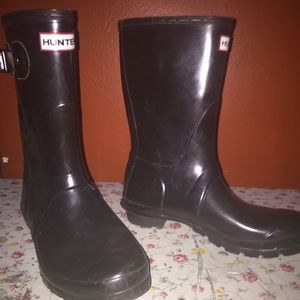 Hunter Rainboots Gloss Black Size 8