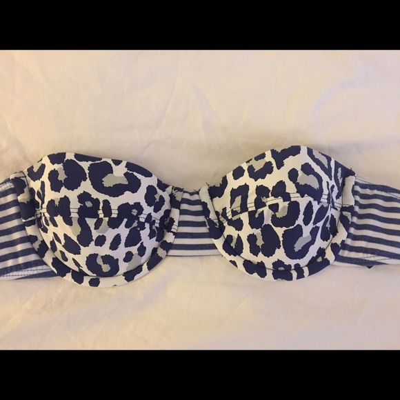 Splendid striped strapless bandeau bikini top