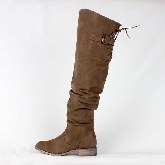 Over the knee taupe boot (Olympia-01 Taupe) - Picture 2 of 4