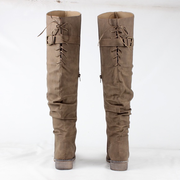 Over the knee taupe boot (Olympia-01 Taupe) - Picture 4 of 4