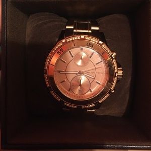 Mk rose gold boyfriend watch