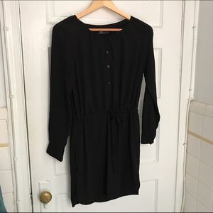 Black cinched-waist dress