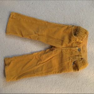 Mustard yellow corduroy pants from Baby Gap