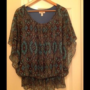 Ladies sheer top with lining