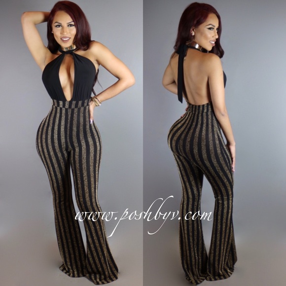 BLACK AND GOLD JUMPSUIT