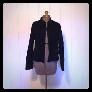 Navy blue fitted fall jacket. Bomber.