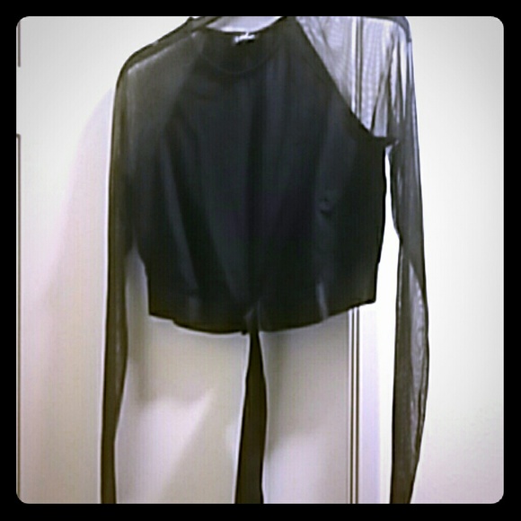 BEBE Mesh Large Crop Top NWT