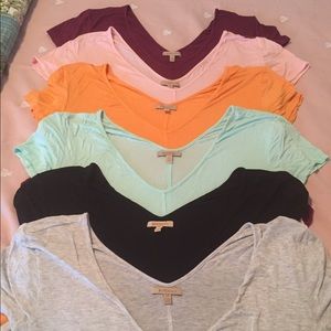 Bundle of 6 Anthropologie Bordeaux tees