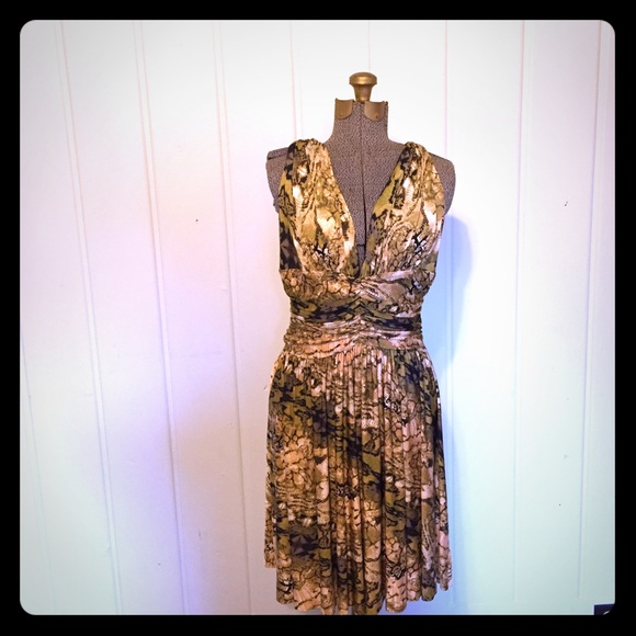 Sexy backless halter dress with snake skin pattern