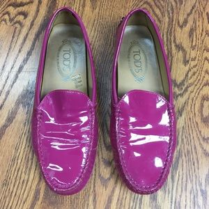 Tod's Women's Patent Leather Moc Toe Loafers