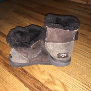 Brown mini bailey button uggs