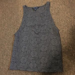 High neck AE crop top