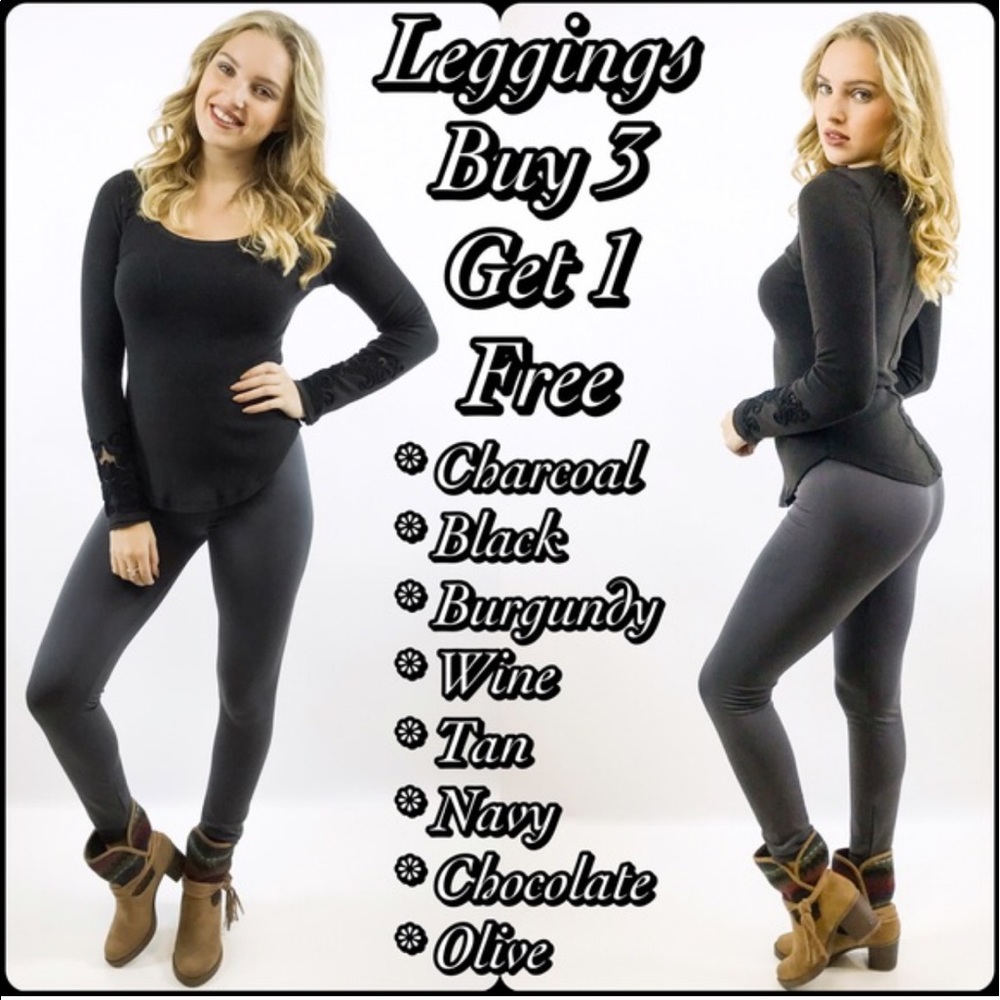 Charcoal Fleece Lined Soft Full Length Leggings - Picture 5 of 5