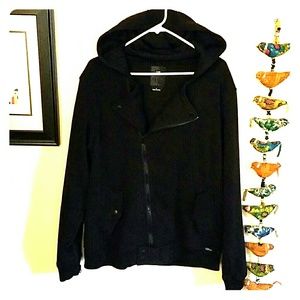 Mens Large Moto Style Sweatshirt Jacket